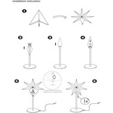 Staande papieren kerstster met LED verlichting voor binnen, kersttafel en ramen