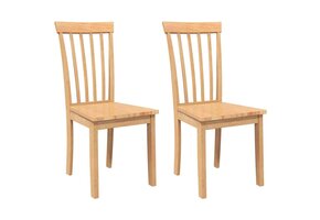 vidaXL Eetkamerstoelen Massief Hout Naturel - 2 stuks, 30% Korting
