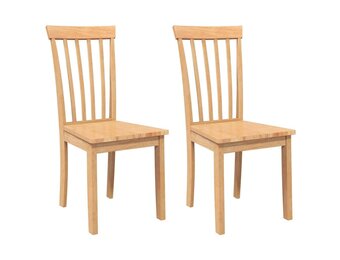 vidaXL Eetkamerstoelen Massief Hout Naturel - 2 stuks, 30% Korting