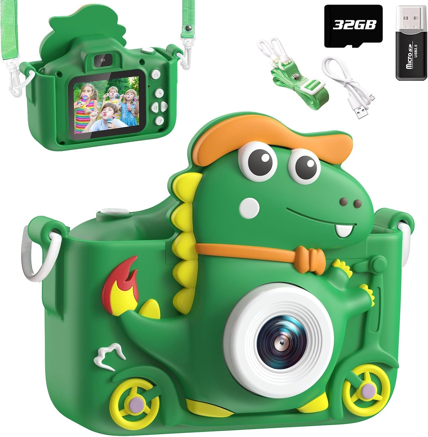 Kinder Camera 1080P Selfie - Groen met 28% Korting