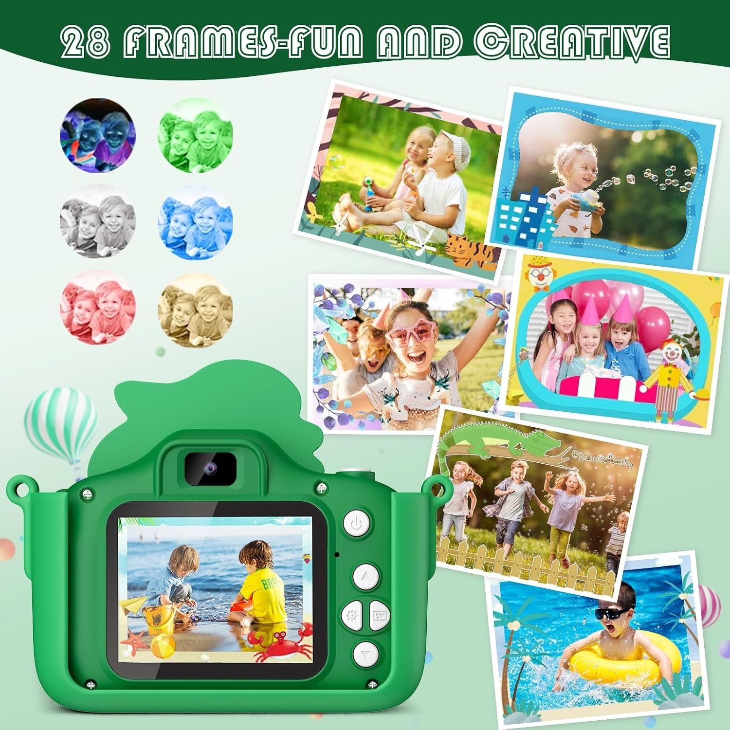 Kinder Camera 1080P Selfie - Groen met 28% Korting