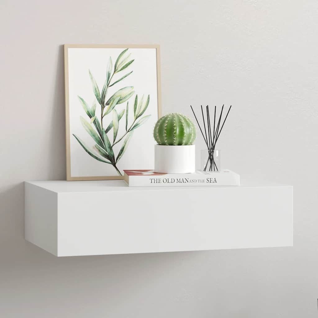 vidaXL Wandschap met Lade - Wit MDF (40x23,5x10 cm) - 29% Korting!
