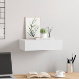 vidaXL Wandschap met Lade - Wit MDF (40x23,5x10 cm) - 29% Korting!