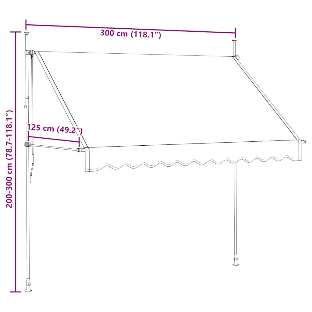 Uittrekbare Luifel 300 cm Antraciet - 34% Korting