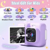 ETIKEZ Kinder Instant Camera met 48MP & Print - Paars - 34% Korting