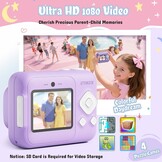 ETIKEZ Kinder Instant Camera met 48MP & Print - Paars - 34% Korting