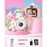 Kinderen Camera Gofunly Eenhoorn Wit - 20MP - 1080p - Incl. 32GB SD