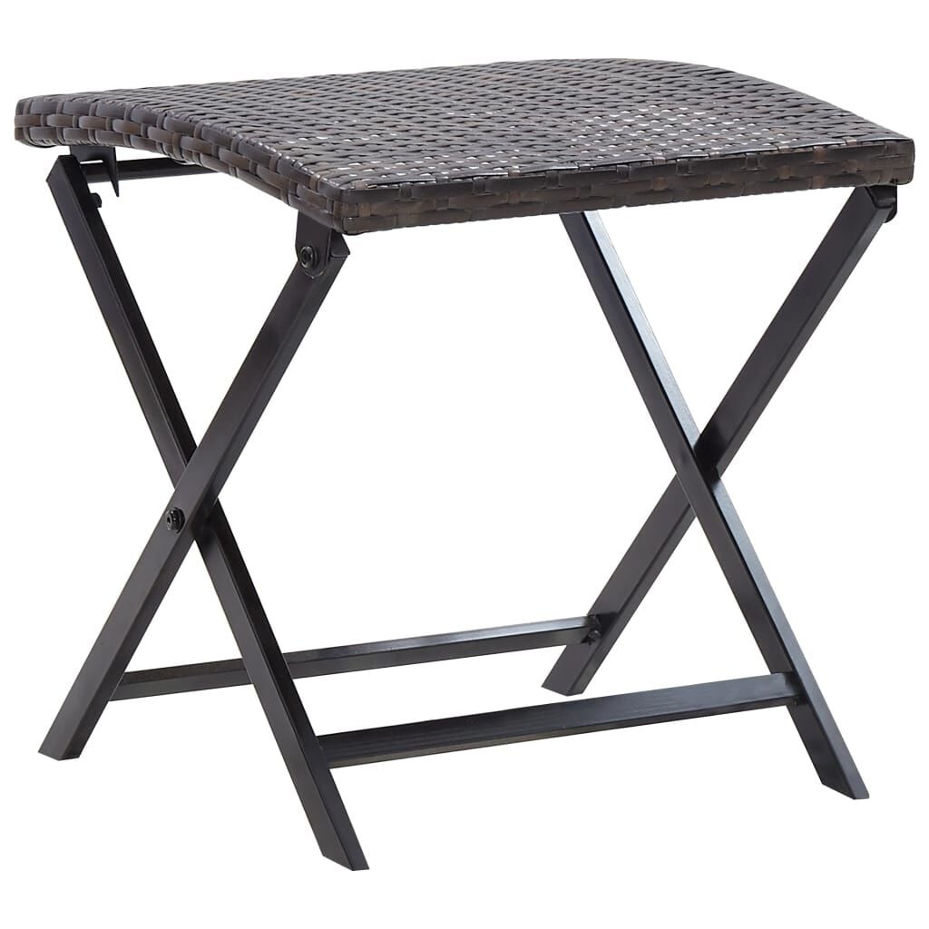 Inklapbare Poly Rattan Kruk Bruin - 34% Korting
