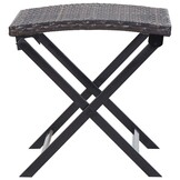 Inklapbare Poly Rattan Kruk Bruin - 34% Korting