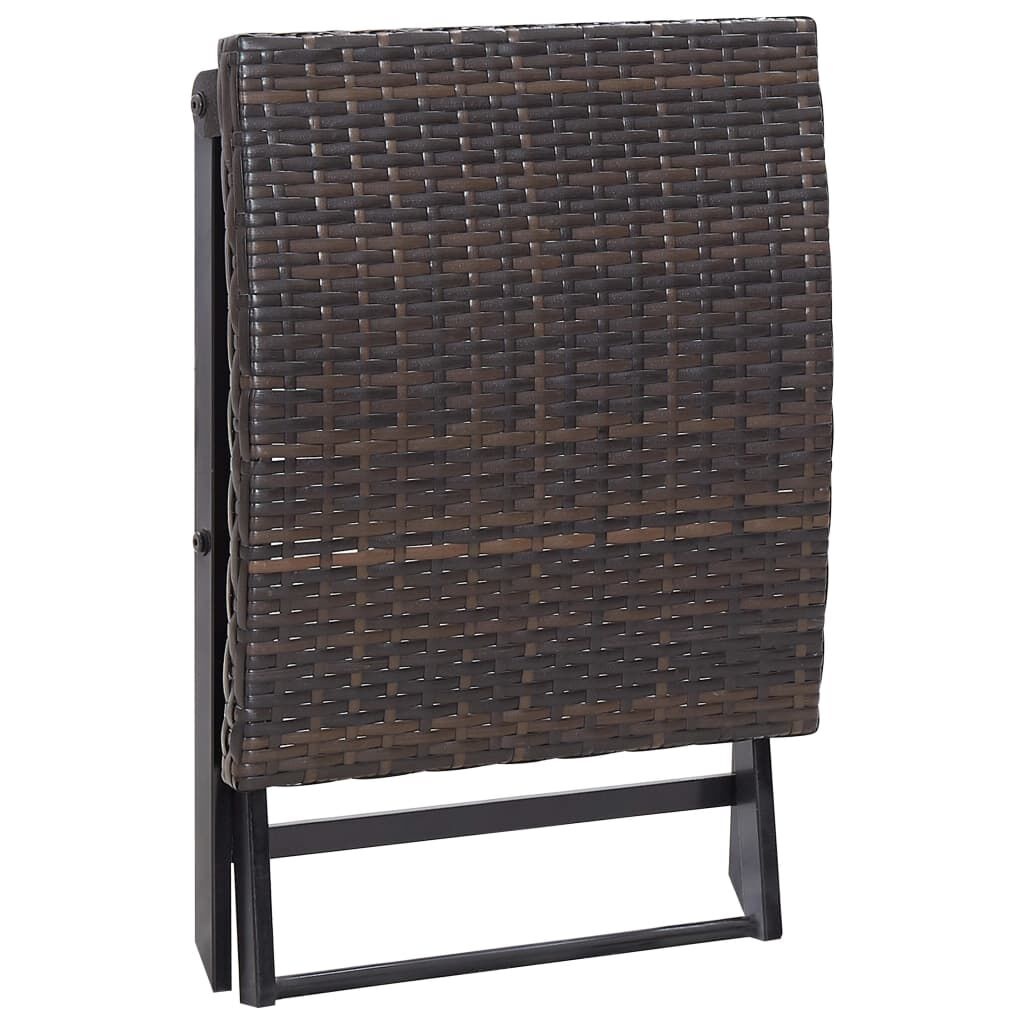 Inklapbare Poly Rattan Kruk Bruin - 34% Korting