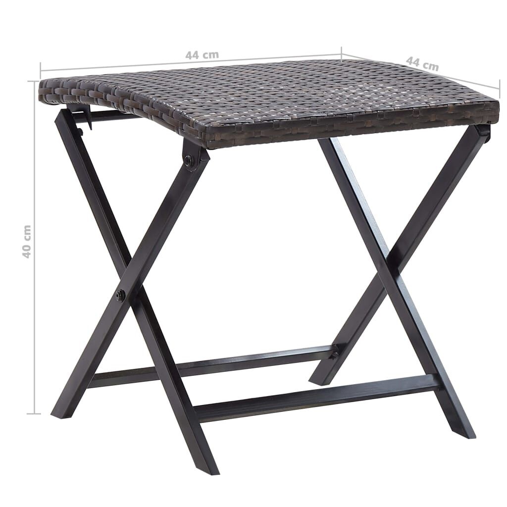 Inklapbare Poly Rattan Kruk Bruin - 34% Korting