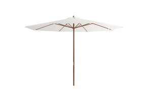 Parasol met Houten Paal (350cm) - Zandwit - 35% Korting