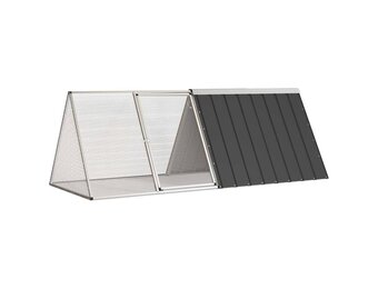 vidaXL Konijnenhok 201,5x80,5x71 cm Antraciet - 30% Korting