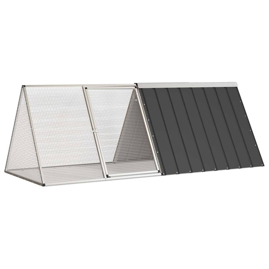 vidaXL Konijnenhok 201,5x80,5x71 cm Antraciet - 30% Korting