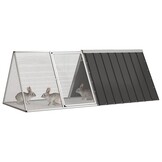 vidaXL Konijnenhok 201,5x80,5x71 cm Antraciet - 30% Korting
