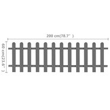 vidaXL Grijs Hek 200x60 cm | 34% Korting