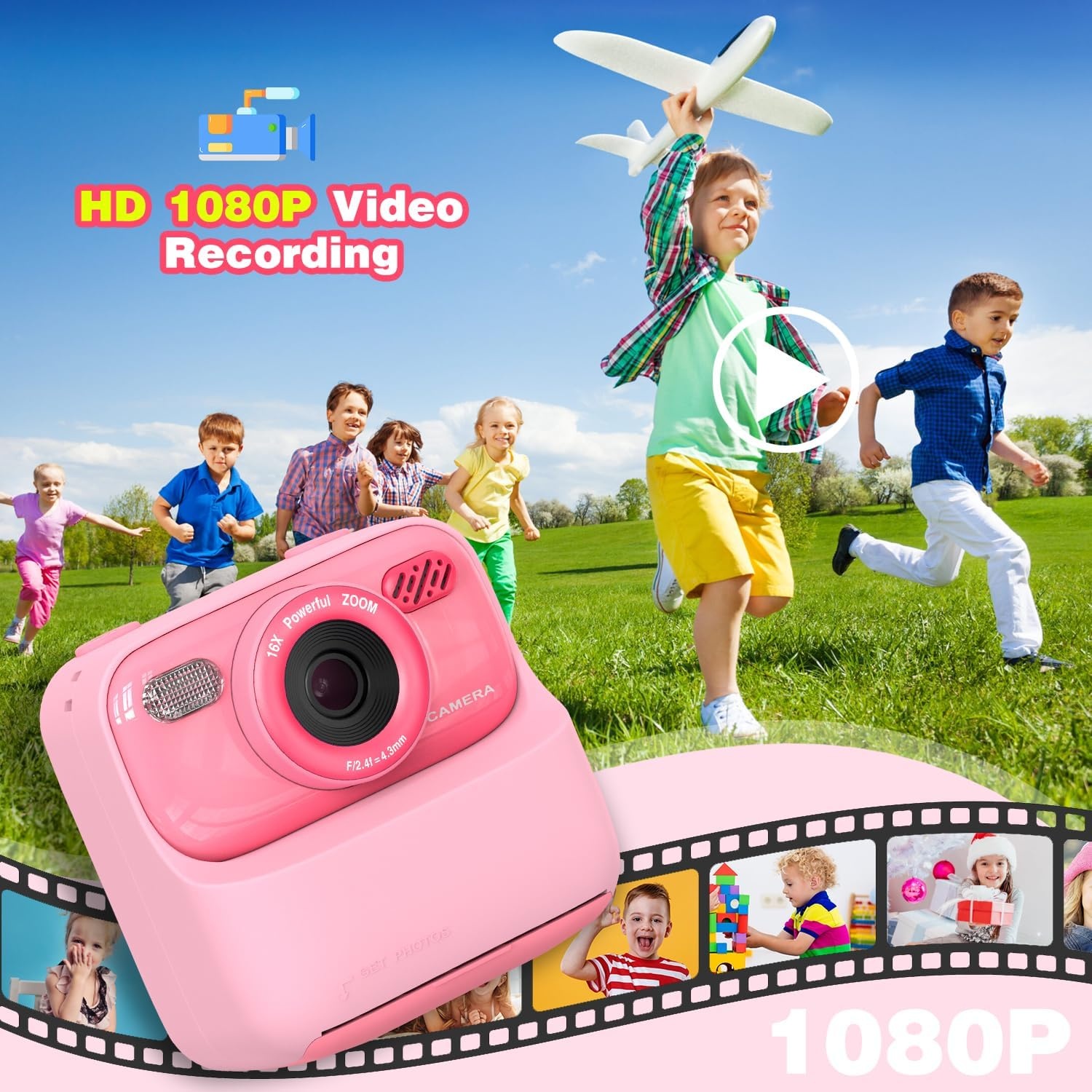 Masterbee Instant Camera voor Kinderen: Printen, Spelletjes & HD Video met 33% Korting!