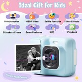 Kindercamera Blauw met Direct Print & 32GB SD Kaart - 33% Korting