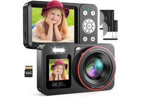 VXK 4K Digitale Camera 64MP - Dubbel Scherm & 64GB SD | 34% Korting