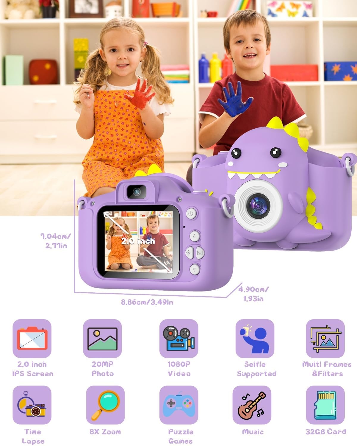 Gofunly Kindercamera 1080p HD met 32GB SD-kaart - 33% Korting