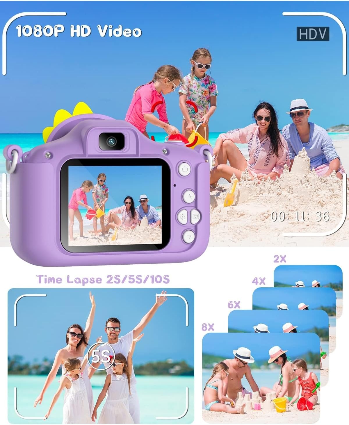 Gofunly Kindercamera 1080p HD met 32GB SD-kaart - 33% Korting