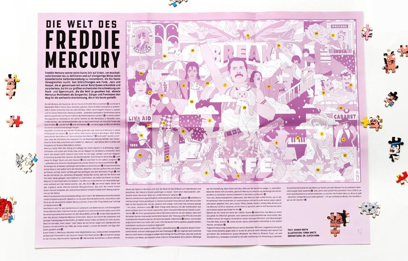 Freddie Mercury Puzzel - 1000 Stukjes - 32% Korting