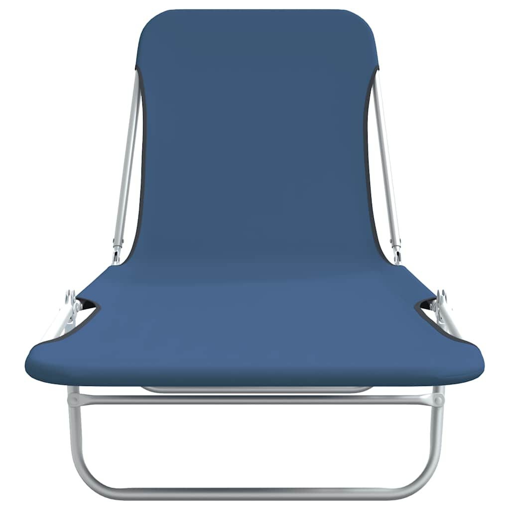 Inklapbare Ligbedden Staal & Stof Blauw (2 stuks) - 34% Korting!
