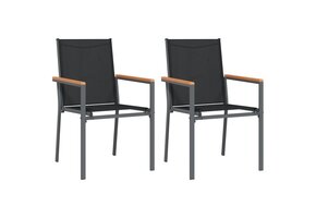 vidaXL Tuinstoelen Zwart (2 stuks) - 47% Korting!