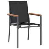 vidaXL Tuinstoelen Zwart Textileen & Staal (2 stuks) - 34% Korting