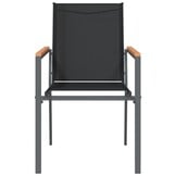 vidaXL Tuinstoelen Zwart Textileen & Staal (2 stuks) - 34% Korting