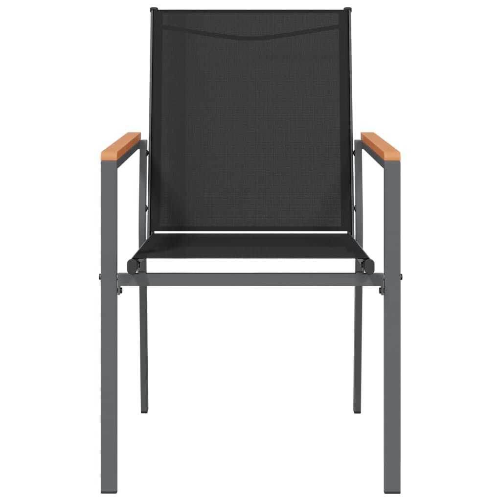 vidaXL Tuinstoelen Zwart Textileen & Staal (2 stuks) - 34% Korting