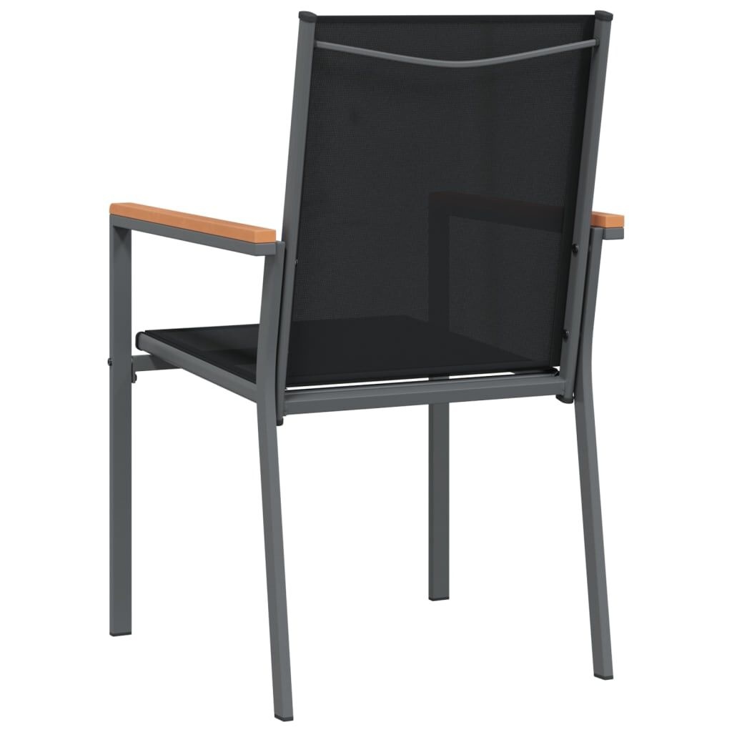 vidaXL Tuinstoelen Zwart Textileen & Staal (2 stuks) - 34% Korting
