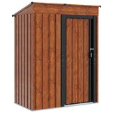 Robuust Metalen Tuinhuis - Bruin 137x81x180 cm - 60% Korting!