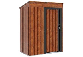 Robuust Metalen Tuinhuis - Bruin 137x81x180 cm - 60% Korting!