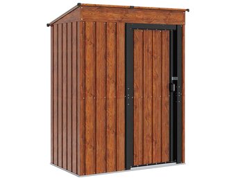 Robuust Metalen Tuinhuis - Bruin 137x81x180 cm - 60% Korting!