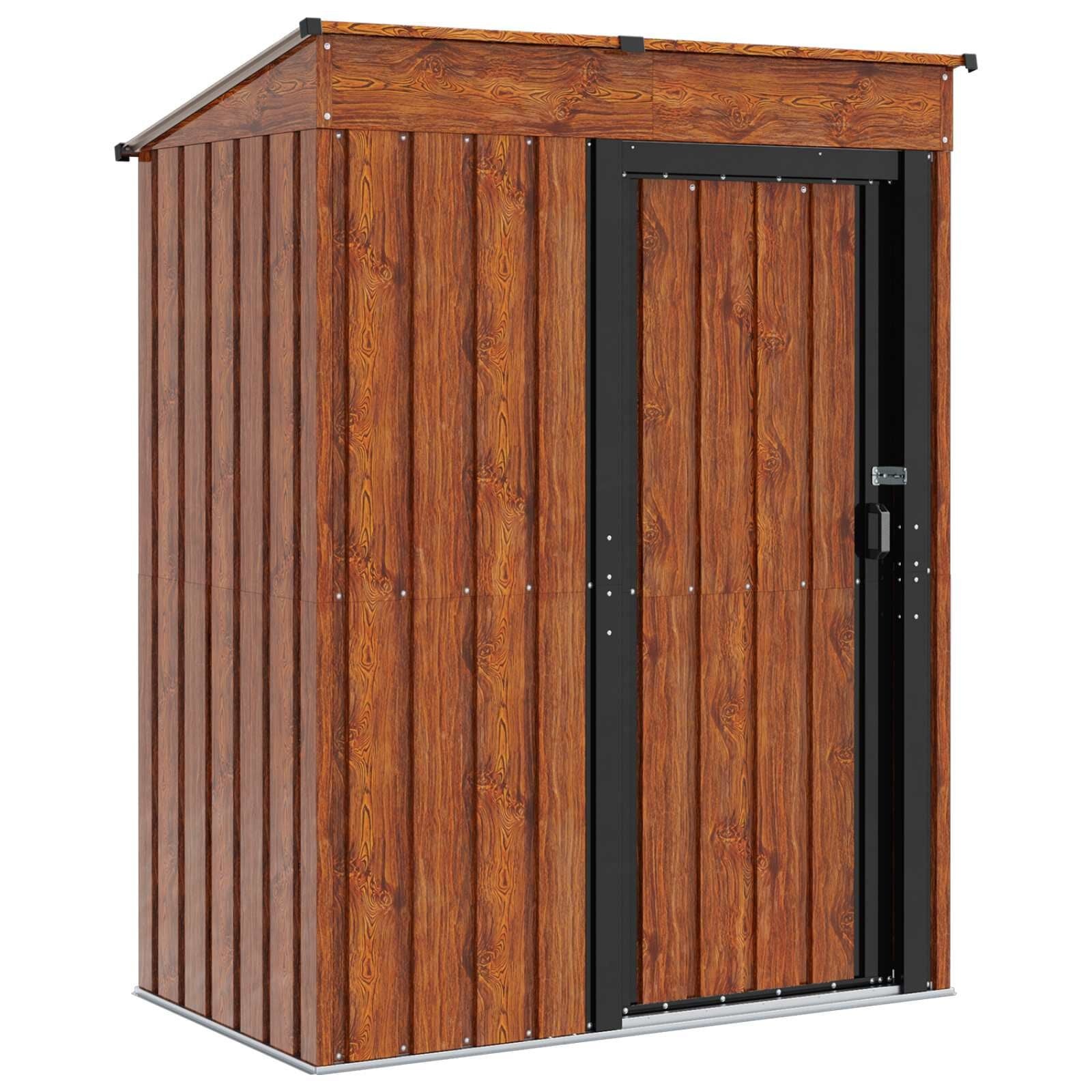 Robuust Metalen Tuinhuis - Bruin 137x81x180 cm - 60% Korting!