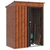 Robuust Metalen Tuinhuis - Bruin 137x81x180 cm - 60% Korting!