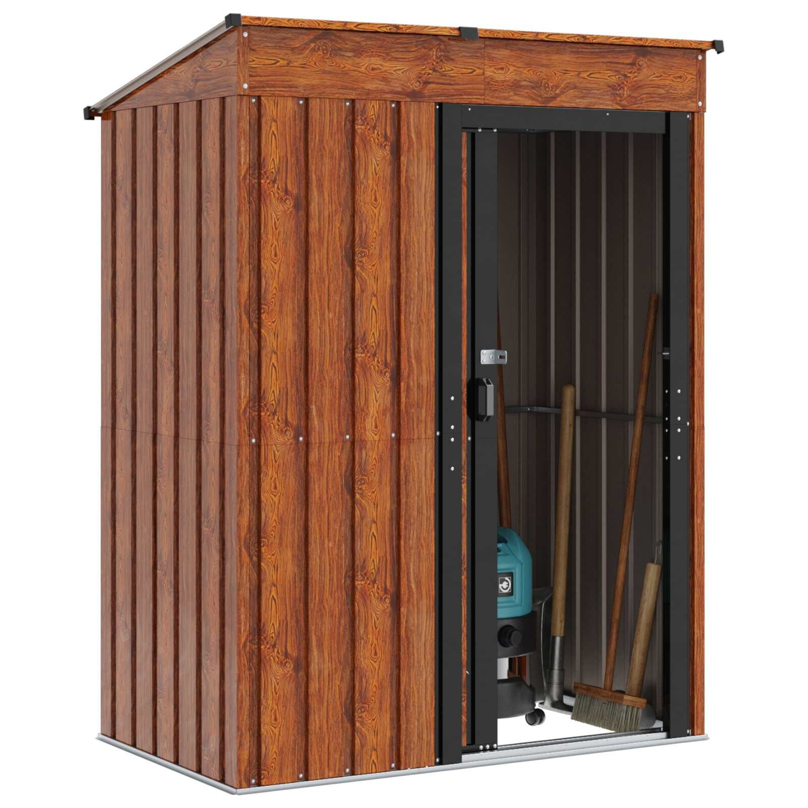 Robuust Metalen Tuinhuis - Bruin 137x81x180 cm - 60% Korting!