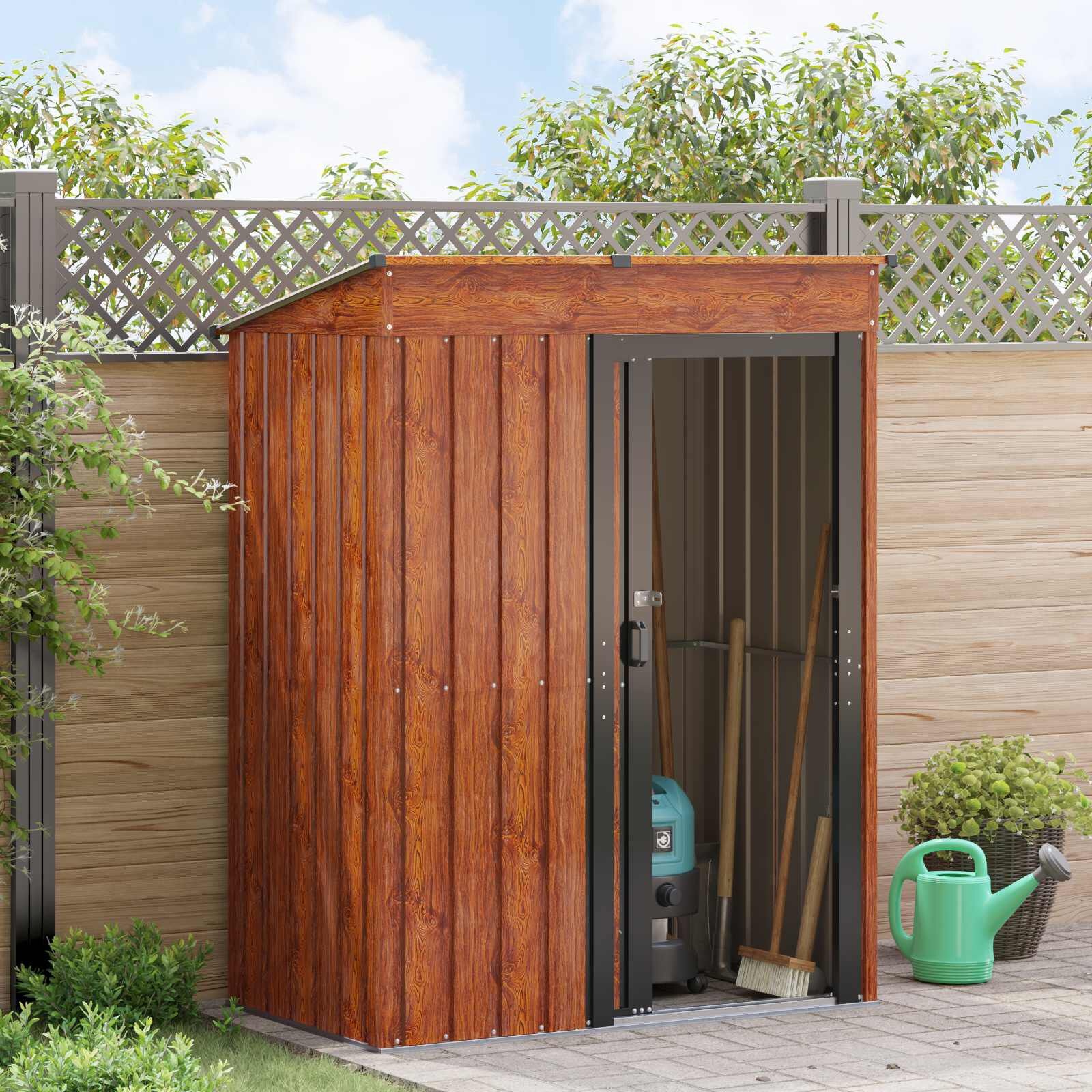 Robuust Metalen Tuinhuis - Bruin 137x81x180 cm - 60% Korting!
