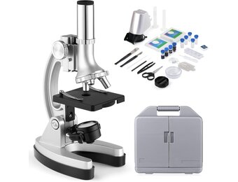 Kazmes Microscoop 300X-600X-1200X met 70-delige Accessoireset en Opbergkoffer - Wit
