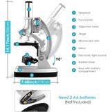Kazmes Microscoop 300X-600X-1200X met 70-delige Accessoireset en Opbergkoffer - Wit