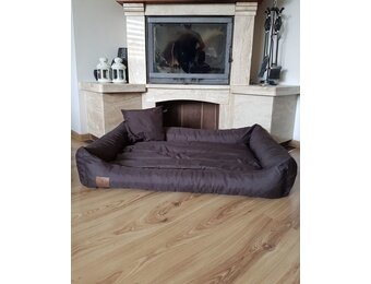 XXL Hondenbed van bruin kunstleer - hondenkussen hondensofa kattenbed hondenkorf - waterdicht