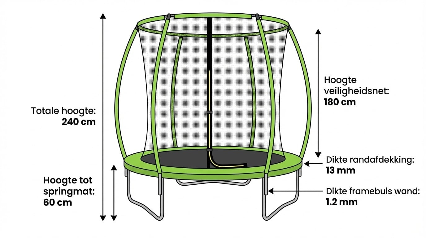 Trampoline 8FT 244 cm Rond (35% korting)