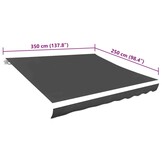 Luifeldoek Antraciet 350x250 cm - 33% Korting
