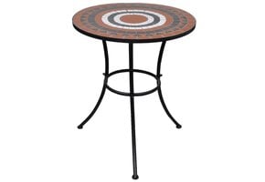 vidaXL Bistrotafel 60 cm mozaïek terracottakleurig en wit