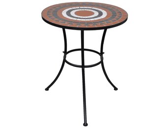 vidaXL Bistrotafel 60 cm mozaïek terracottakleurig en wit