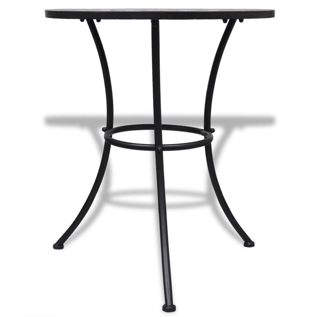 vidaXL Bistrotafel 60 cm mozaïek terracottakleurig en wit
