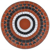 vidaXL Bistrotafel 60 cm mozaïek terracottakleurig en wit