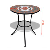 vidaXL Bistrotafel 60 cm mozaïek terracottakleurig en wit