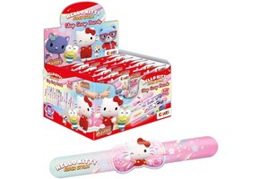 Craze Slap Snap Band, display met 24 verzamelarmbanden voor kinderen, met Hello Kitty-designs, 12 modellen om te verzamelen, 16 cm, Siliconen, Geen edelsteen
